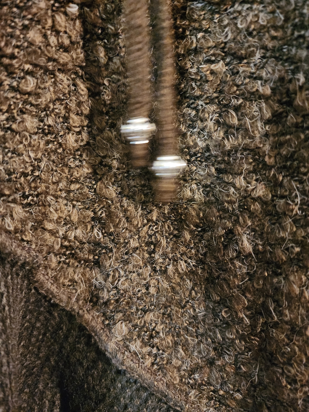 Liquid by Sioni Boho Patchwork Knit Cardigan Jacket in Brown & Tan - Picture 8 of 14
